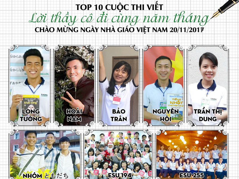 Top 10 Cuộc Thi Viết “Lời Thầy Cô Đi Cùng Năm Tháng” Chào Mừng Ngày Nhà Giáo Việt Nam 20/11/2017